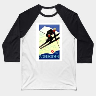 Adelboden,Schweiz, Ski Poster Baseball T-Shirt